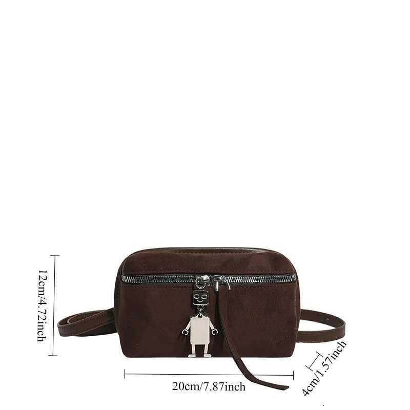 New Korean Style Crossbody Bag Soft Faux Leather Shoulder Bag with Double Zipper Comfortable and Versatile Texture Luxury Bag C260327