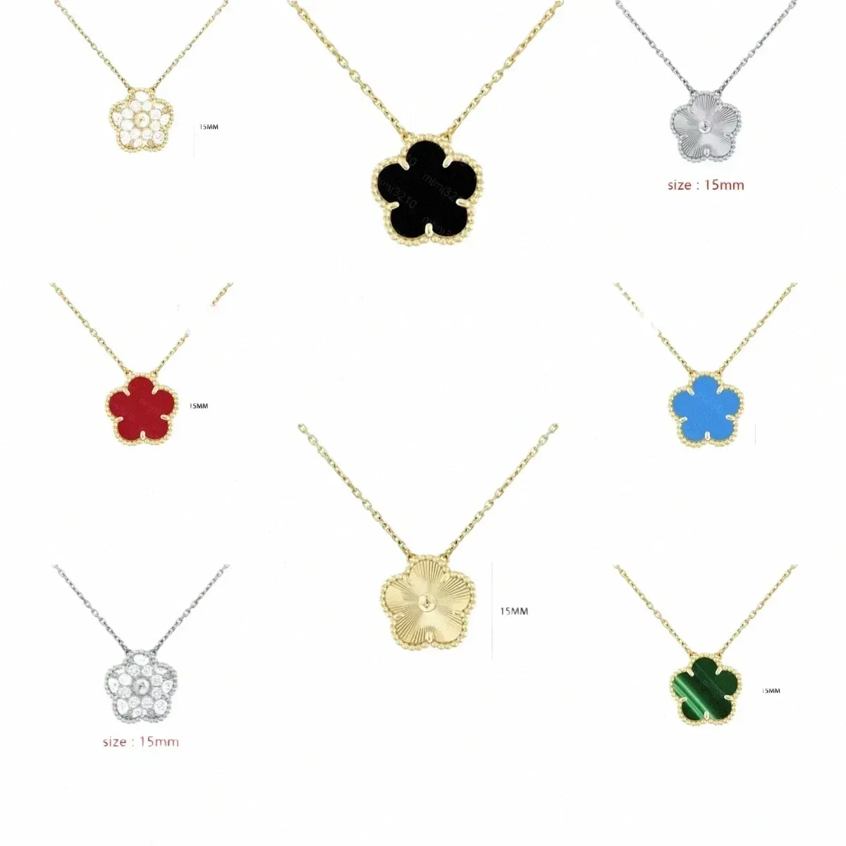 Clover Flower designer necklace 18K Gold Plated agate Pendant Stainless Steel Holiday gifts Four leaf necklace luxury Jewelry Designer for Ladies stock in usa
