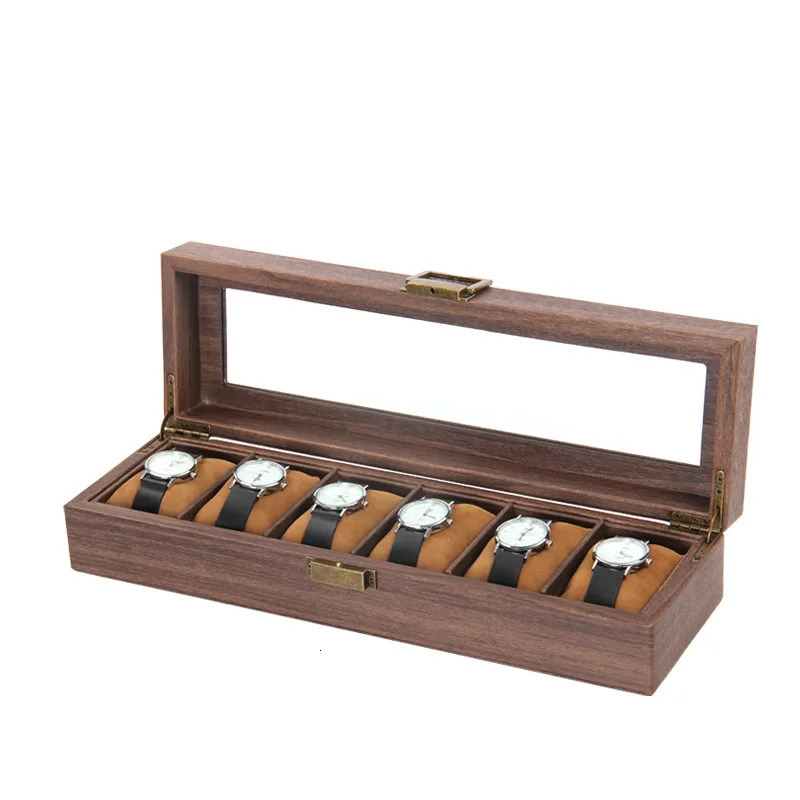 Wooden 2/3/6/10/12 Grids Watch Box Watch Organizers Wood Holder Boxes for Men Women Watches Jewelry Display 260327