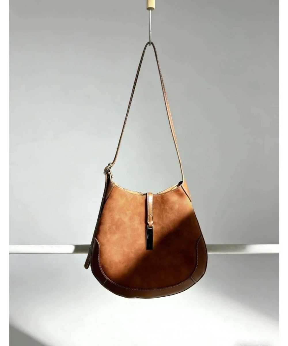 New Suede Vintage Women Shoulder Bag Luxury Women Bags Ladies Large Capacity Tote Underarm Bag Large Capacity Tote Bag C260327