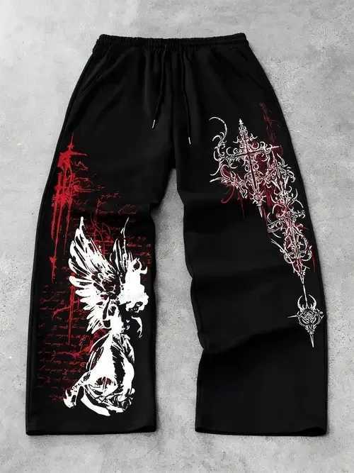 Sweatpants High Street Hip Hop Casual Pants Men Harajuku Y2K Oversized Sport Winter Fall Super Handsome Mens Straight Leg Pants M260328