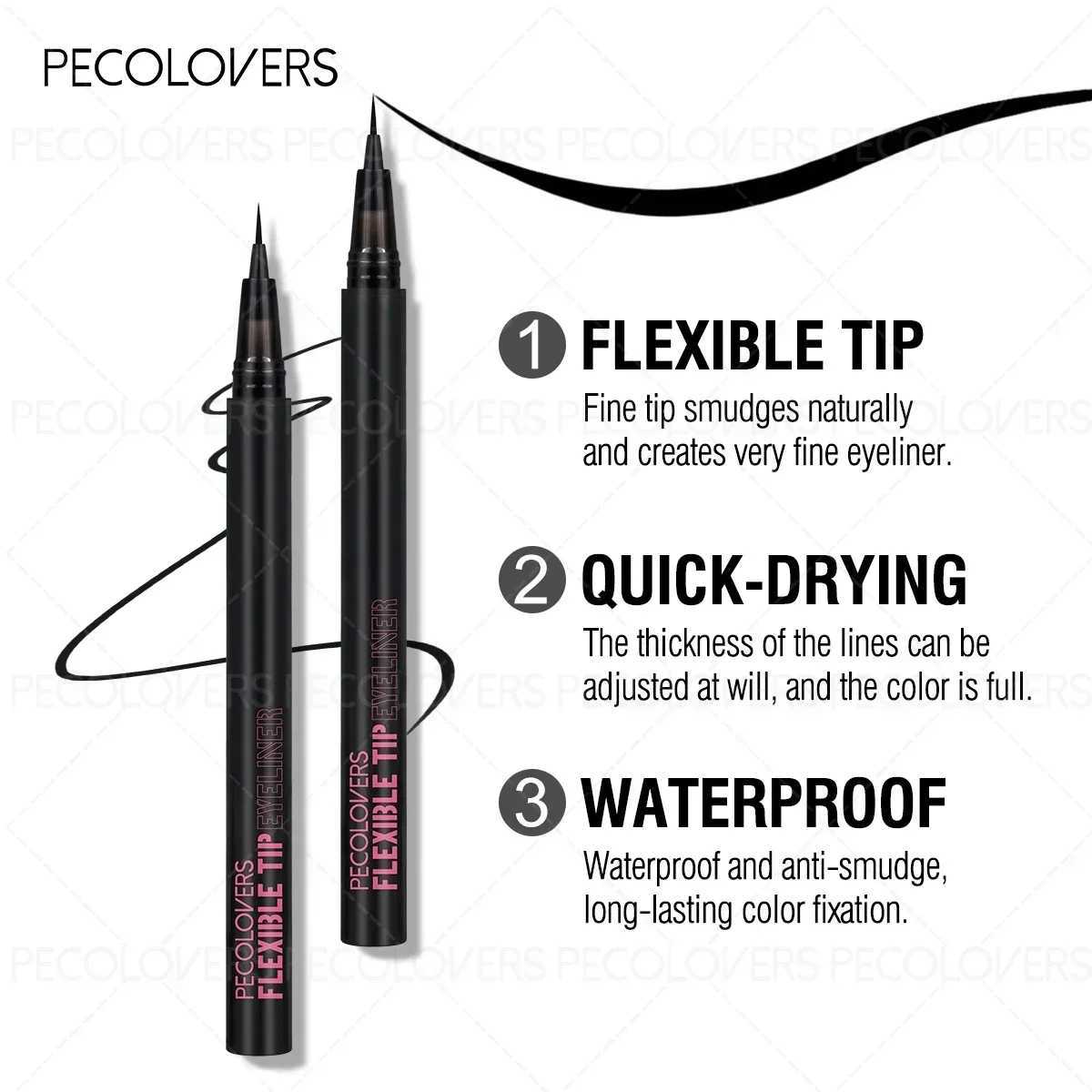 1PC Sleek Smooth Liquid Eyeliner Eyebrow Pen - Waterproof Effortless To Apply Ultra-Lightweight H260328