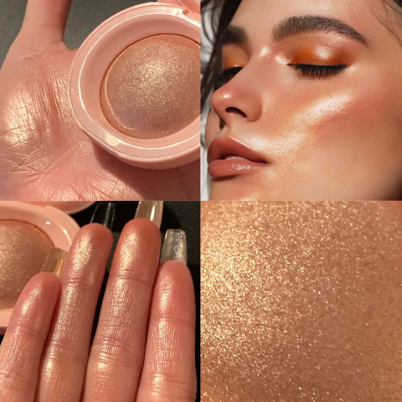 Baked Highlighter Palette Makeup Long-Wearing Radiant Glitter Eyeshadow Highly Pigmented Iluminadores Pressed Powder For Girls H260328