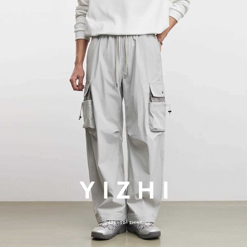 Casual Pants Mens New 2026 Spring Trend Straight Workwear Paratrooper Pants Sports QuiCK-Drying Casual Pants M260328