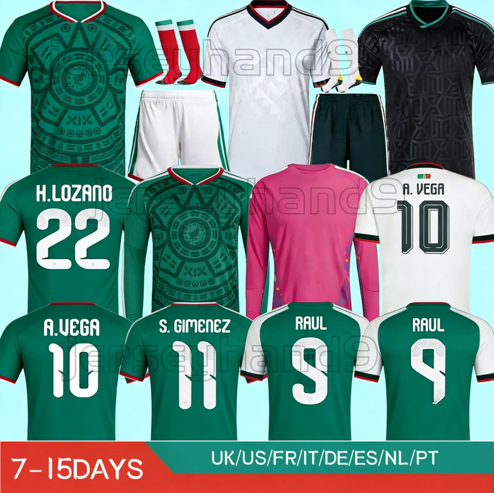 2025 2026 Mexico Gold Cup Soccer Jerseys CHICHARITO GIMENEZ HLOZANO 25 26 HOME AWAY Maillot Football Shirt Mexique E ALVAREZ AVEGA RAUL Men Woman KidS KiT