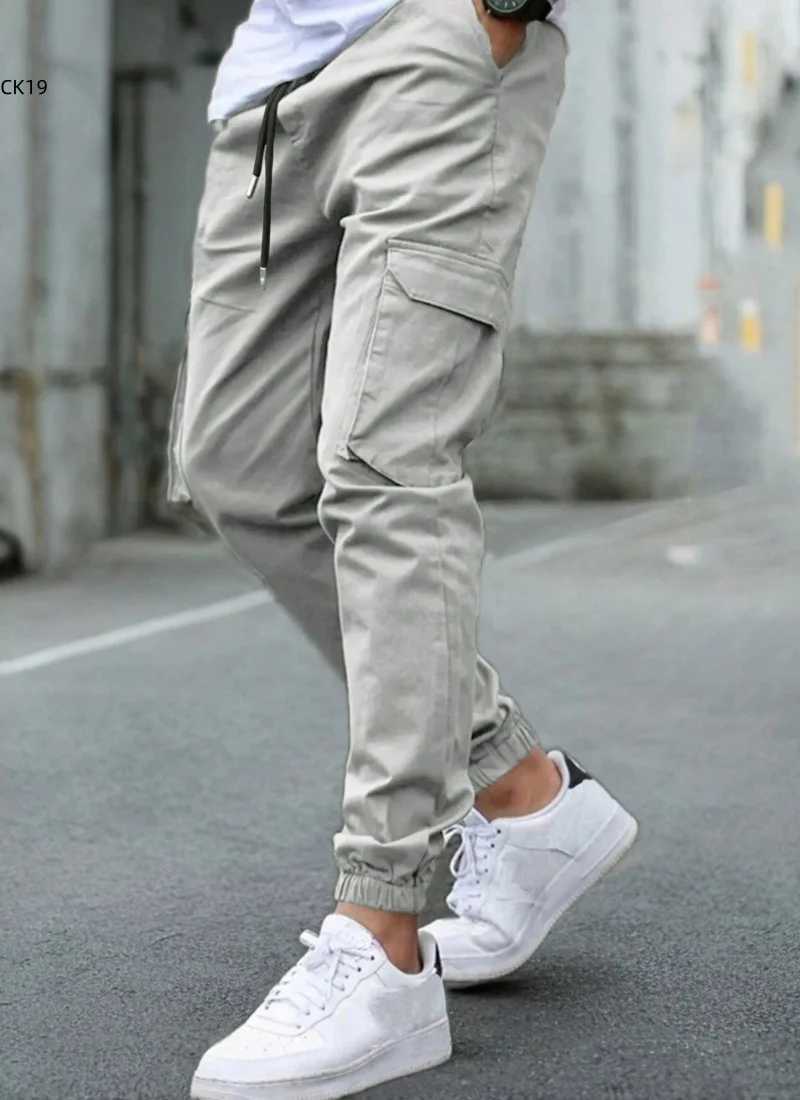 Mens Cargo Pants Sweatpants Outdoor Bunched Long Trousers Casual Autumn Multi-Pocket Durable Workwear Male Trousers a02 M260328