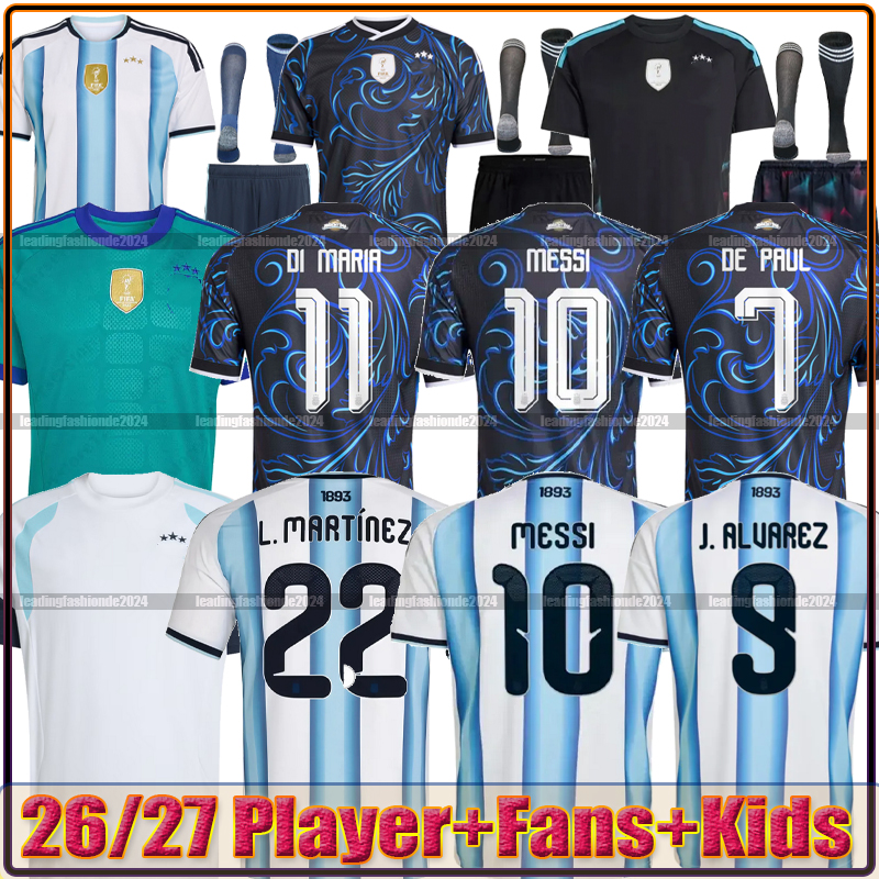 rgentinaS World Cup soccer Jerseys 26 27 MARADONA J. ALVAREZ FC Men Kids football shirt MESSIS Jersey DE PAUL Garnacho 2026 long sleeves Signed Nico Paz kit