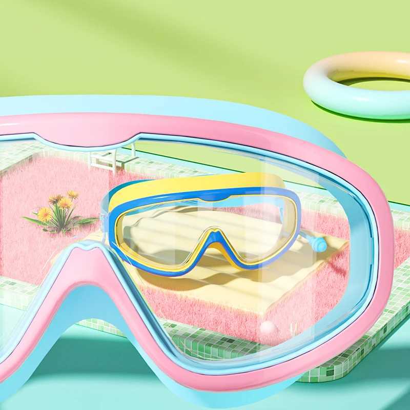 Kids Large-Frame Swimming Goggles - HD Waterproof Anti-Fog Stylish - For Boys Girls Ages 3-14 Z260328