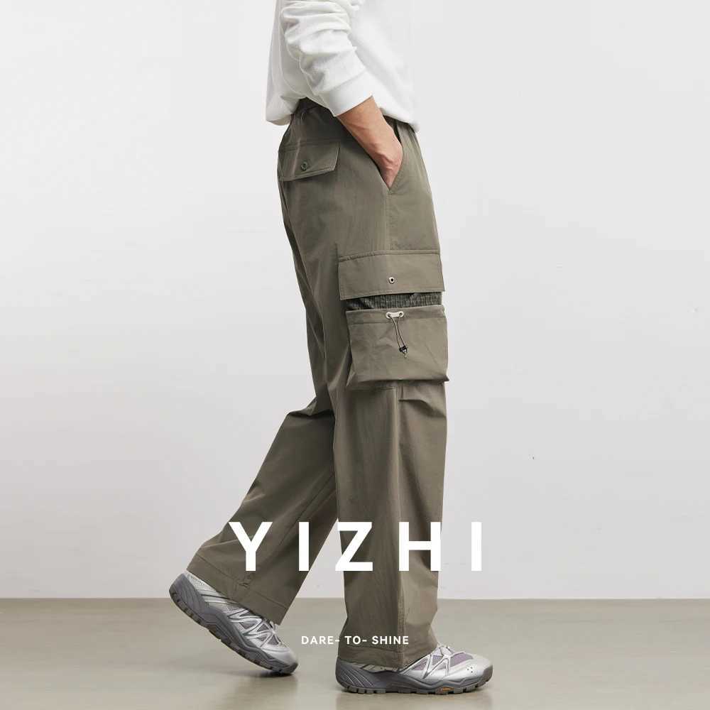 Casual Pants Mens New 2026 Spring Trend Straight Workwear Paratrooper Pants Sports QuiCK-Drying Casual Pants M260328