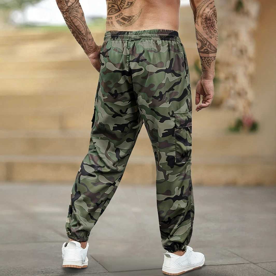 Trendy Camo Cargo Pants Camo Cargo Pants - Mens Trendy Casual Regular Fit Trousers With Side Pocket For Outdoor Activities M260328