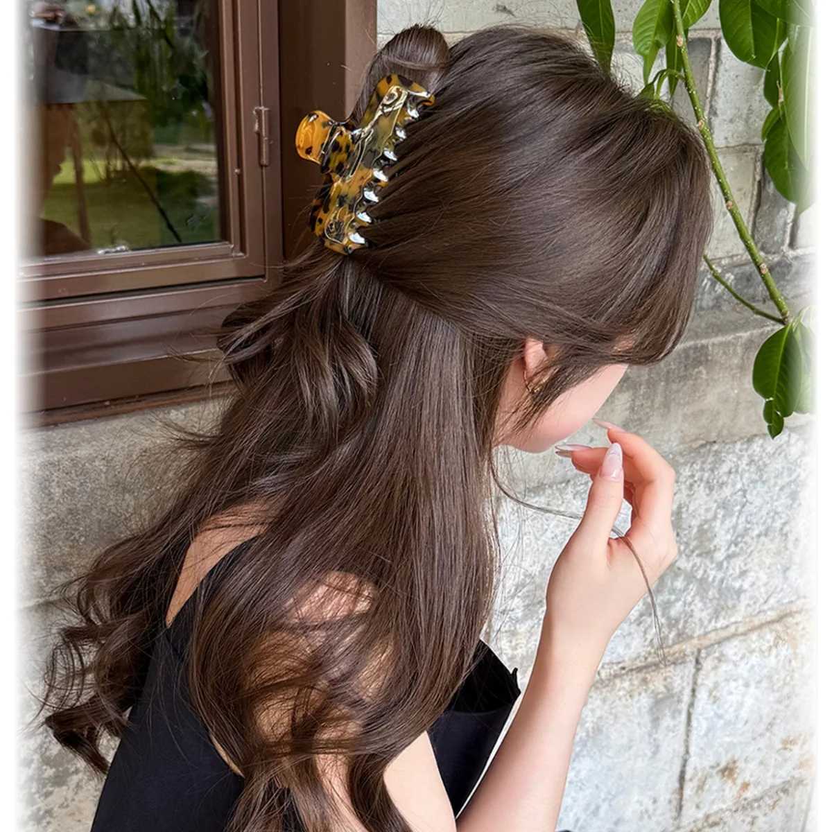 NEW 95CM Large Tortoiseshell Color Acetate Hair Claw French Retro Claw Clips Crab Hair Clips for Women Girls Hair Accessories H260328