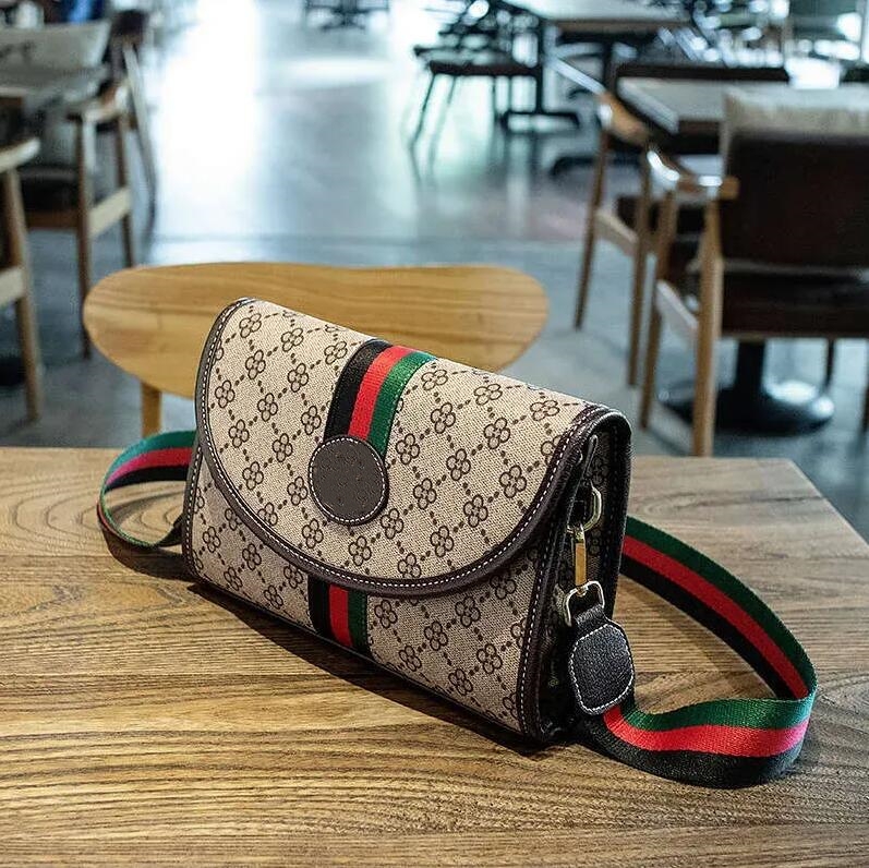 Women Luxury Designer Gstyle Bag Crossbody Diane Baguette Classic Canvas Strap Flower Flap Embossed Letters Clutch Purse Shoulder Tote Bags