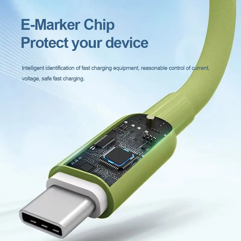 Liquid Silicone USB C Cable Soft Fast Charging Cable Cord Felxible Charger Anti-Tangle for Universal Phones