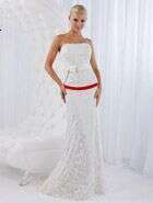 Red Plus Size Guest Dress Sexy Strapless Dresses Evening Wear Side Split Long Prom Gowns