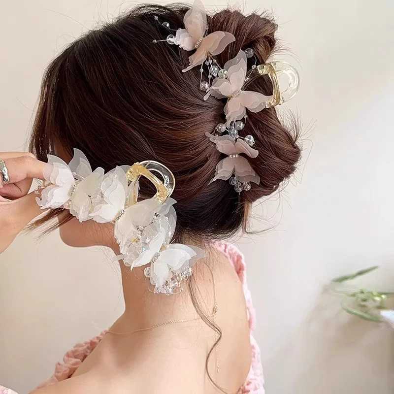New Style Butterfly Pearls Hair Claw For Women Girls Sweet Hair Ornament Claw Clip Hair Clip Hairpin Fashion Hair Accessories H260328