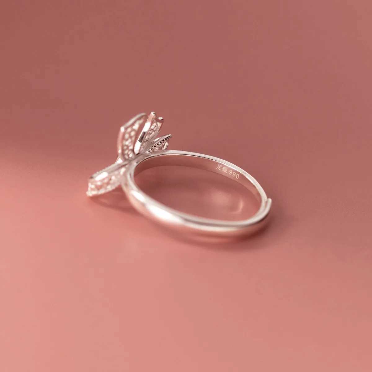 925 Sterling Silver Bow Open Rings For Women Engagement Luxury Fine Jewelry Wholesale Accessories Free Delivery Jewellery H260328