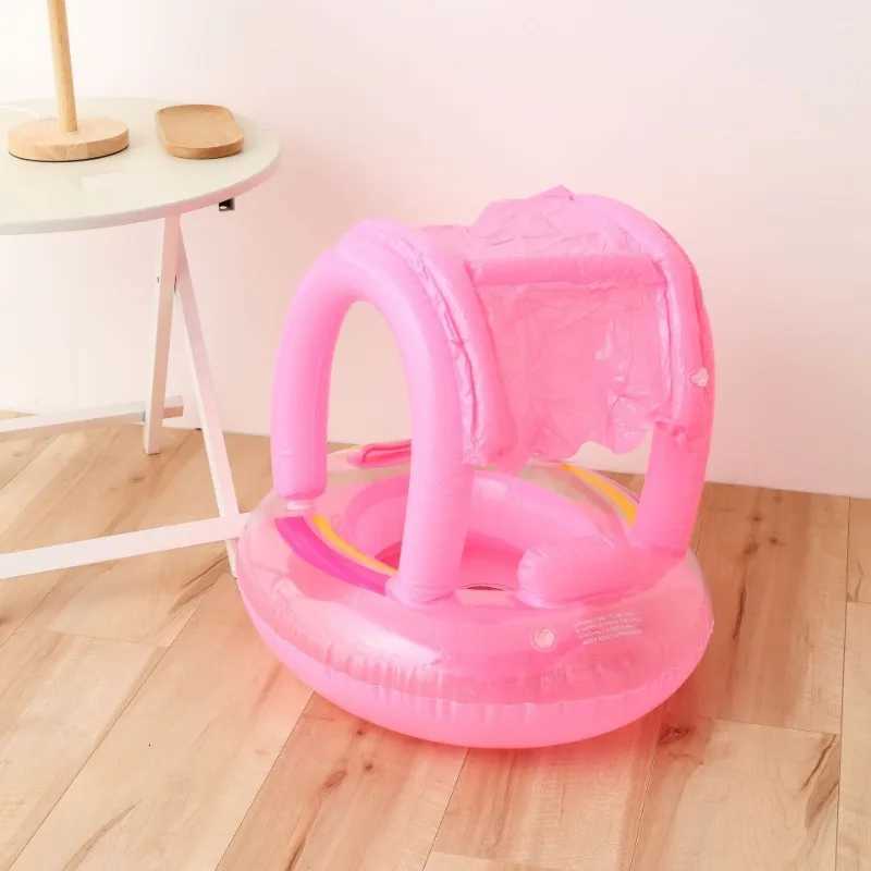 2026 Baby Summer Swimming Ring Inflatable Toys with Handle Outdoor Sunshade Floating Seat Pool Swim Sports Water Toys for Kids Z260328