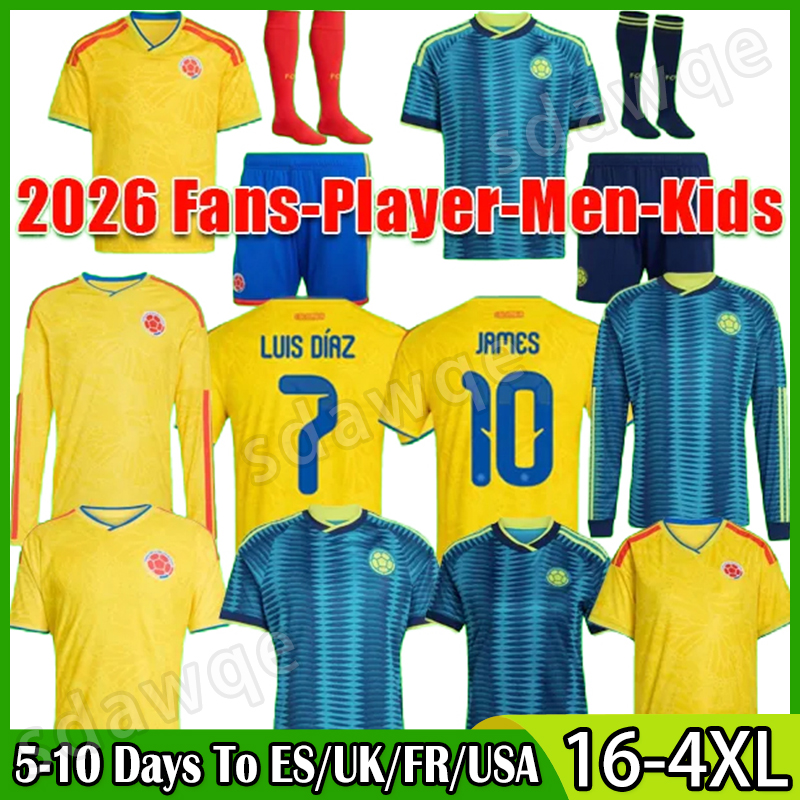 Colombia 2026 World Cup Centenary soccer jersey 100-years anniversary 25 26 27 james LUIS DIAZ L.DIAZ J.LERMA Copa America Home away men kids