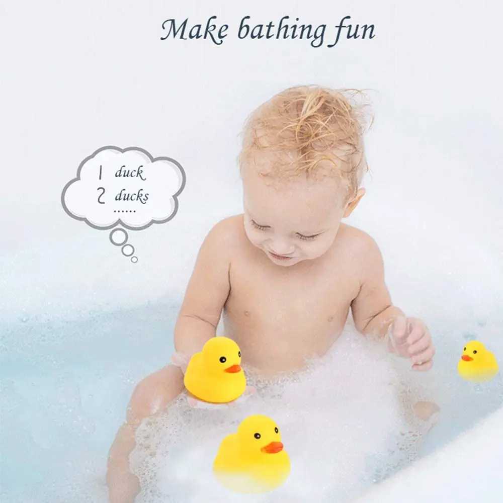 5pcs Rubber Duck Bath Toys Yellow Mini Ducks Float Duck Baby Bath Toy Shower Party Favors Gift for Toddlers Kids Boys Girl Z260328