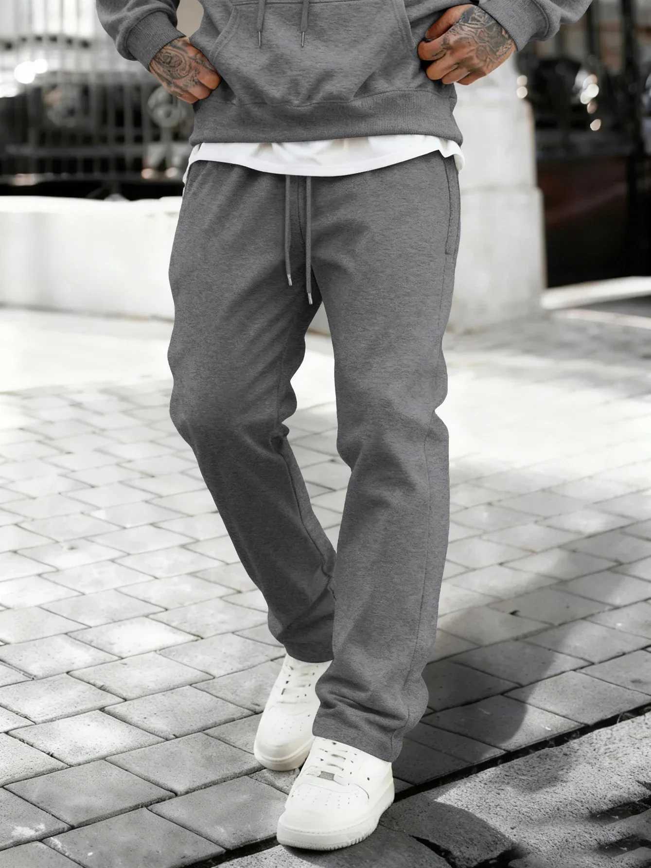 Men Autumn and Winter Casual Fashion Sports Trousers for Men Jogger Sweatpantsrunning Workout Jogging straight cut Long Pants M260328