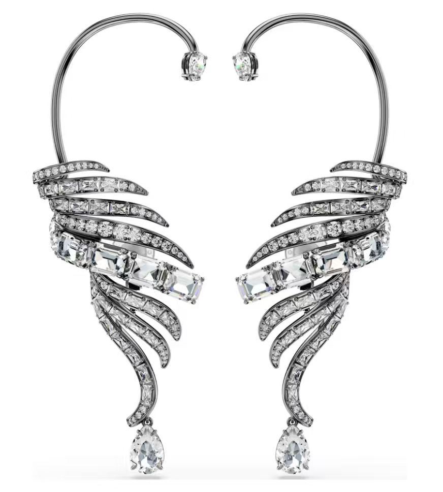 Luxury black sparkling austria crystal goose animal designer necklace earrings bracelet for women retro vintage charm shine cz zircon earring ear rings jewelry