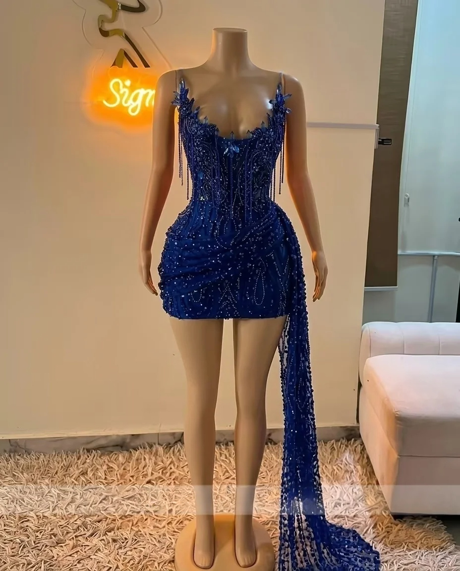 Luxury Short Red Prom 2026 Beading Gems Birthday Diamonds Cocktail Senior Homecoming Party Gowns Customized Evening Dress Lux M27