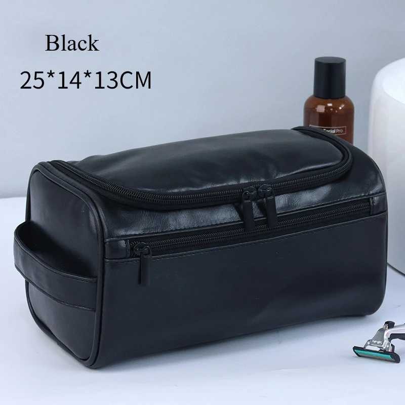 Waterproof PU Leather Travel Toiletry Bag Large Capacity Cosmetic Organizer for Men and Women D260328