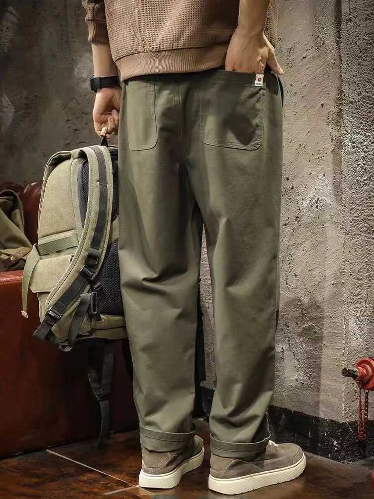 Vintage Y2k Straight Casual Cargo Pants Men Wide Leg Work Military Tactical Long Trousers 2024 M260328