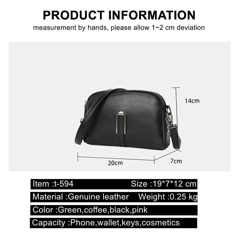 100 Genuine Leather Shoulder Bags For Women Rectangle Small Crossbody Luxury Designer Handbag Female Messenger Pocket C260327