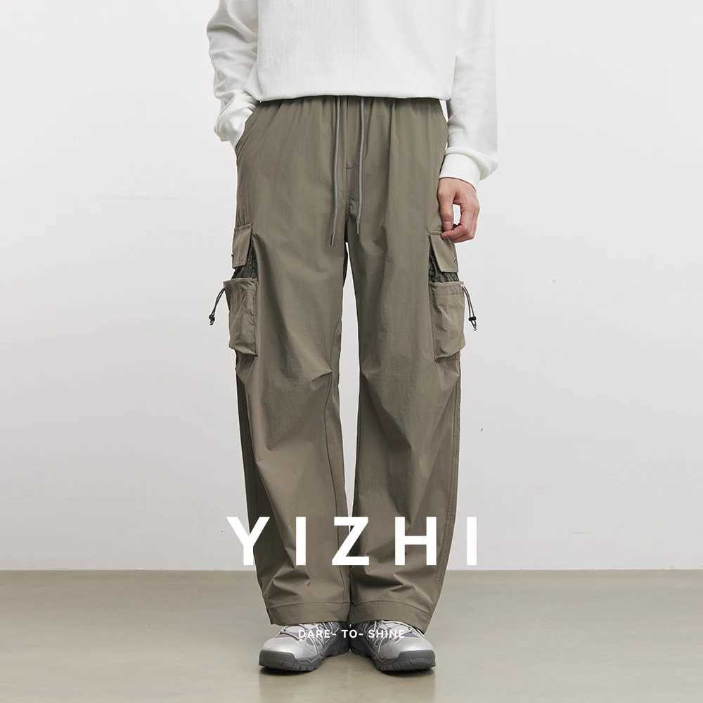 Casual Pants Mens New 2026 Spring Trend Straight Workwear Paratrooper Pants Sports QuiCK-Drying Casual Pants M260328