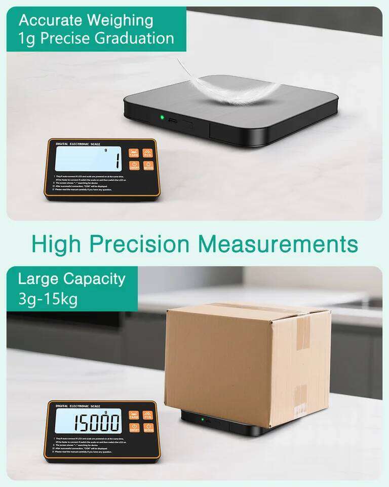15KG Wireless Digital Kitchen with Remote LCD Display Split-Designed Food Scale for Baking Cooking Meal Prep 26Y0328