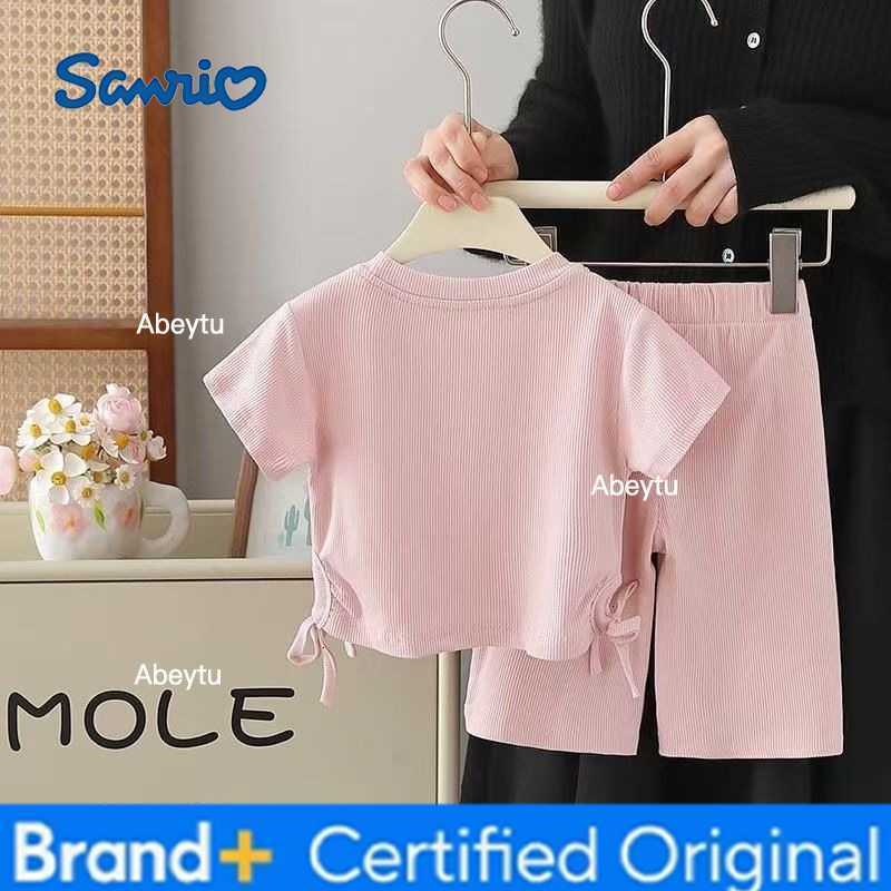 Sanrio Summer Baby Girls Ice Silk Clothes Set Kid Children Hello Kitty Printed Short Sleeve T-shirts Top and Shorts 2pcs Suit H2603281