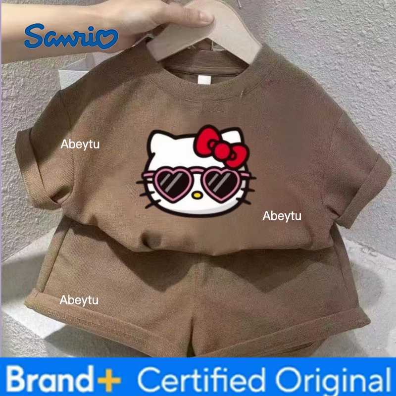 Sanrio Summer Baby Clothes Set Kid Girls Cartoon Printed Short Sleeve T-Shirts Top And Shorts Bottom 2 Pieces Suit Children Tracksuits H2603281