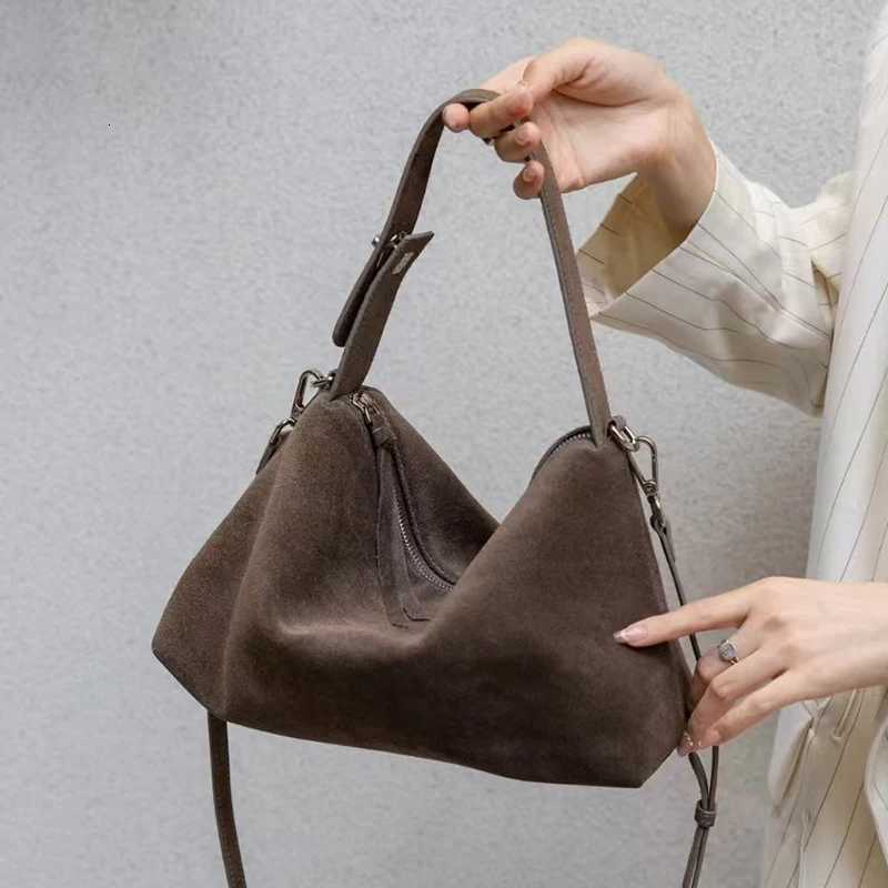 Womens Suede Cow Leather Shoulder Bags Crossbody Bag Big Boston Tote Soft Matte Suede Cow Leather Womens Handbag Shoulder Bag C260327