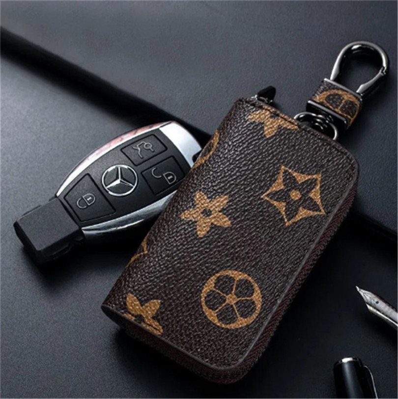 Exclusive for luxury cars designer Printed Key Bag Multifunctional Fashion Car Key Bags Remote Control Storage Bag Key Holder Car Leather Case Zipper Key Cover