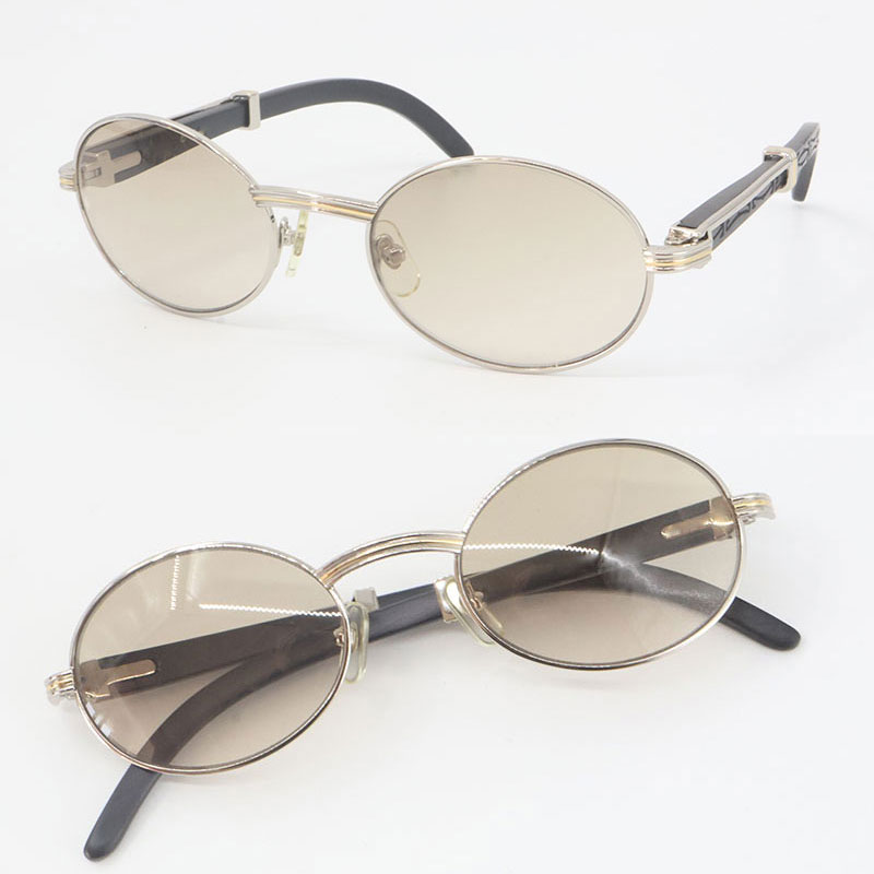 Wholesale Wood glasses frames 7550178 Round Metal Eyeglasses eyeglass female women silver gold frame C Decoration Eyewear