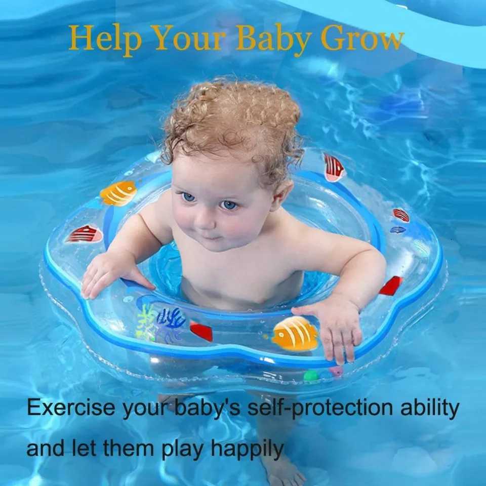 Baby Swimming Lifebuoy Baby Swimming Bath Swimming Training Environmental Safety Double Airbag Blue Swimming Ring Z260328
