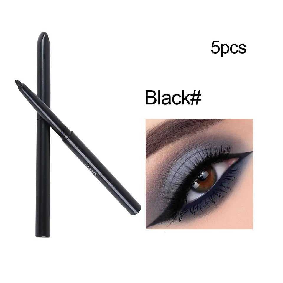 5pcs Black Eyeliner Gel Pen Waterproof Sweat Proof Smooth Non-Caking Eye Makeup Gift for Cosmetics Enthusiasts H260328