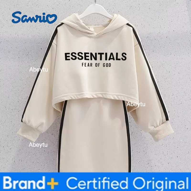Sanrio Girl Clothes Set Autumn Kid Sweatshirts Letter Pullover Hello Kitty TopFashion Dress 2pcs Suit Children Sweet Tracksuits Outfit H2603281