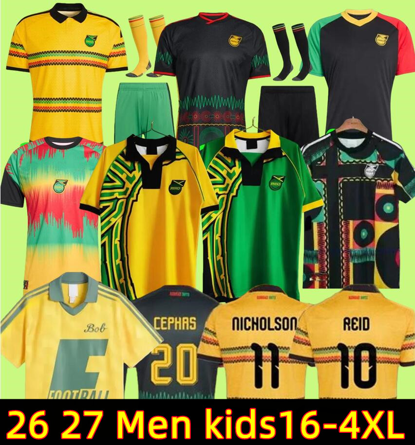 S-4XL 2026 1998 Retro Jamaica national football soccer jerseys 26 27 BAILEY ANTONIO REID shirt NICHOLSON MORRISON LOWE Men Football Uniform