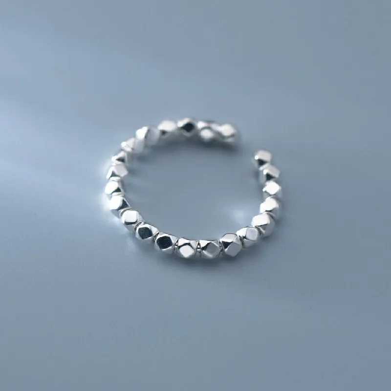 Fashion 925 Sterling Silver Geometry Bead Adjustable Rings For Women Wedding Luxury Jewelry Wholesale H260328