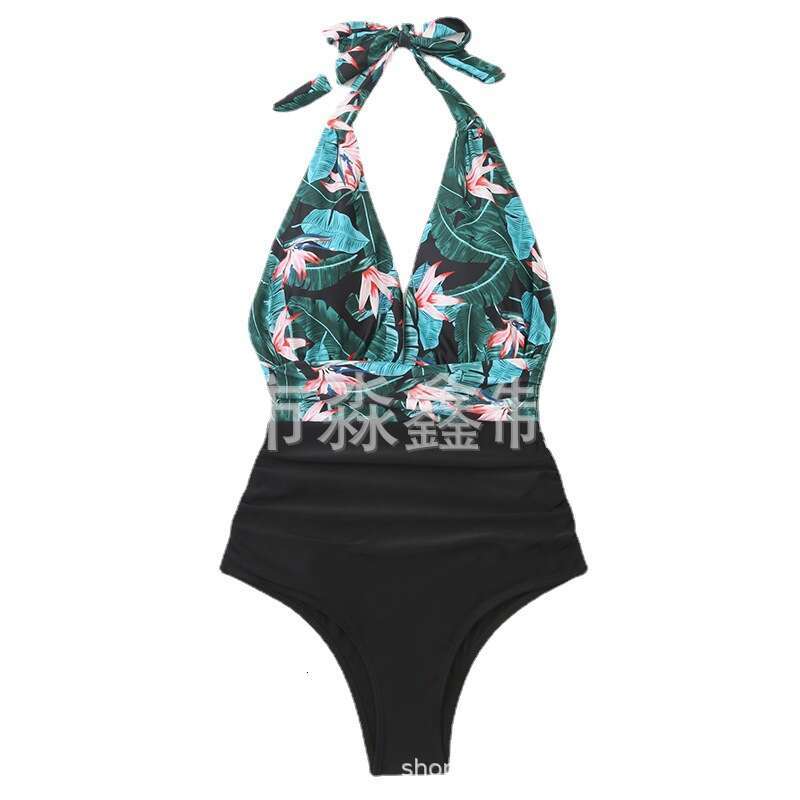 New Style Foreign Trade European And American Hot-Selling One-Piece Swimsuit For Women, Backless Sexy Conservative Tummy-Covering Bikini Swimwear Whol