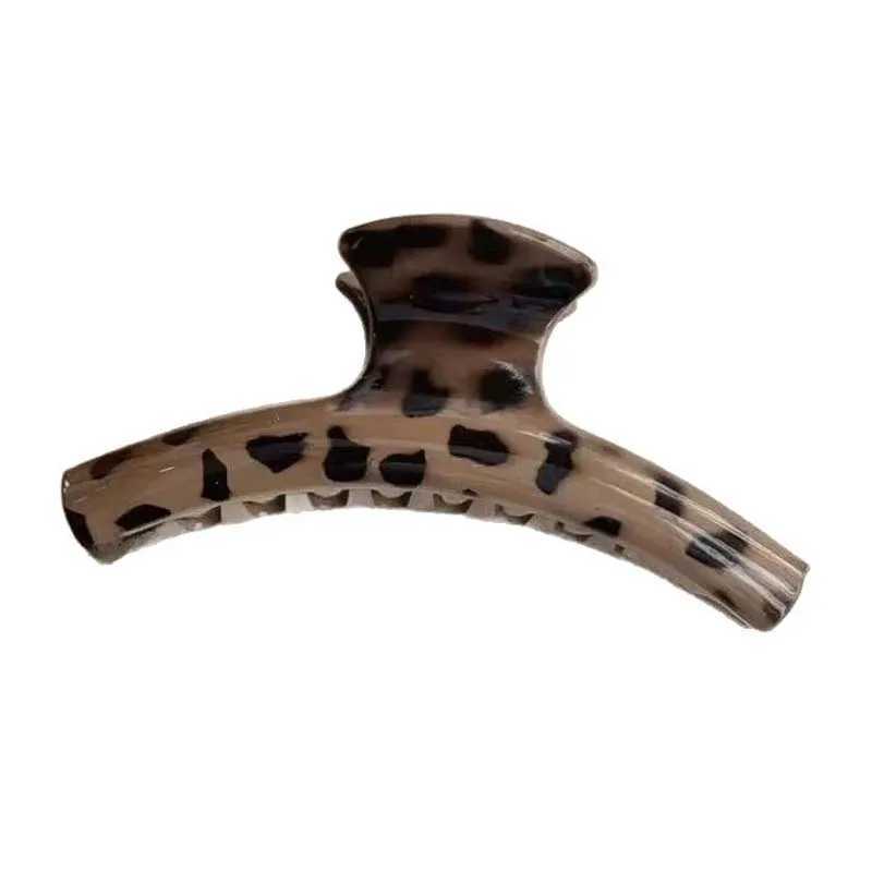 2025 New Fashion Acrylic Arc Hair Claws For Women Vintage Leopard Print Large Geometric Shark Clip Barrettes Hair Accessories H260328