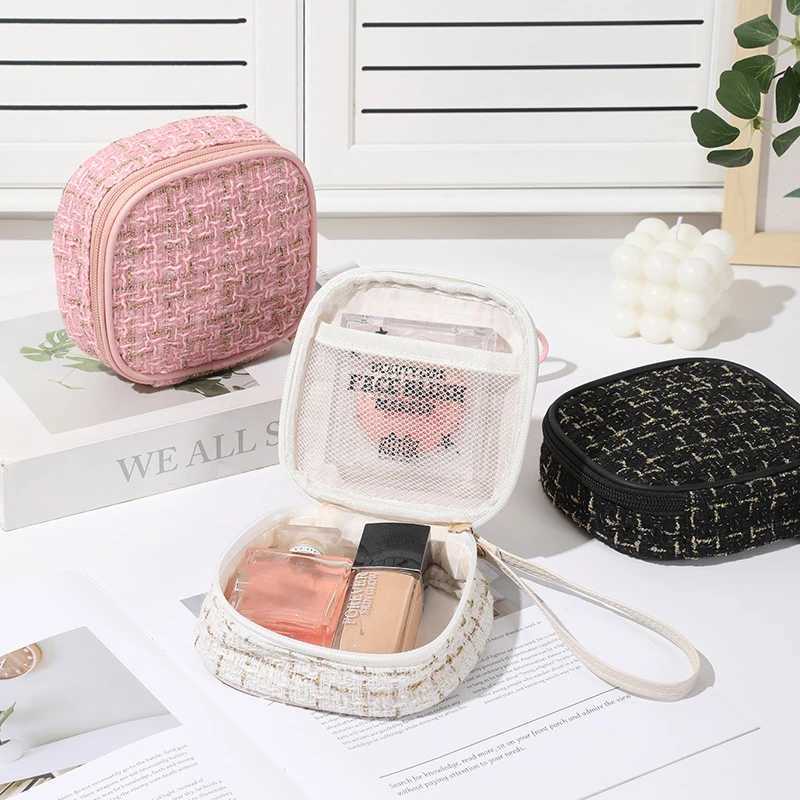 Simple Mini Makeup Storage Bag Ladies Portable Lipstick Key Coin Data Line Organizer Pouch Girl Sanitary Napkins Tote Bag D260328