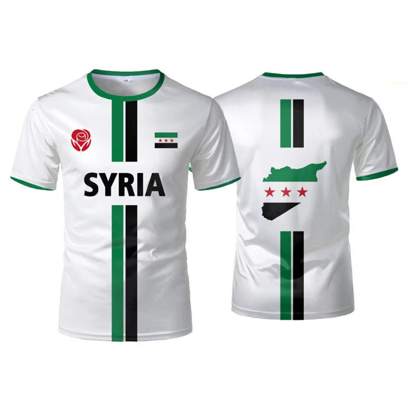 Syria Football T Shirts Mens Sports T-shirts Syrian Flag Street Oversized Tops Unisex Casual Graphic Tees Tops Y2k Mens Gifts 260327