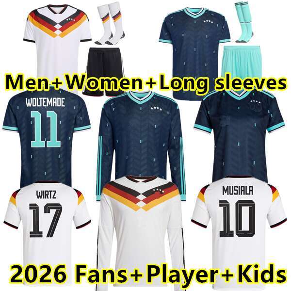 S-4XL 2026 Germany woman Soccer Jerseys 26 fans Player Version HUMMELS KROOS GNABRY WERNER MUSIALA MULLER HAVERTZ WIRTZ PAVLOVIC OGAN Men Football Shirts Kids