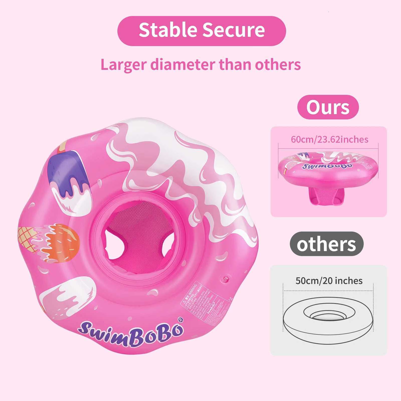 Swimbobo Pink Baby Seat Floating Ring Water Toy Children Thicken Safety PVC Inflatable Swimming Rings For Pool Summer Portable Z260328