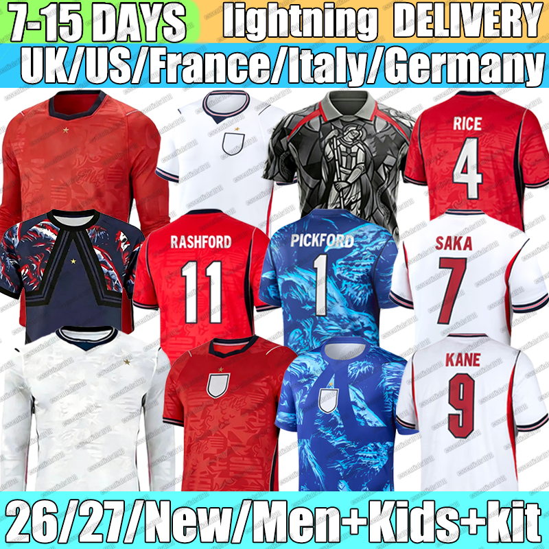 26 27 england football shirt HENDERSON EZE Pickford Kane Saka ANDERSON Stones Soccer Jerseys BELLINGHAM Foden Rashford Rice ROGERS JAMES Maguire Men Kids kit