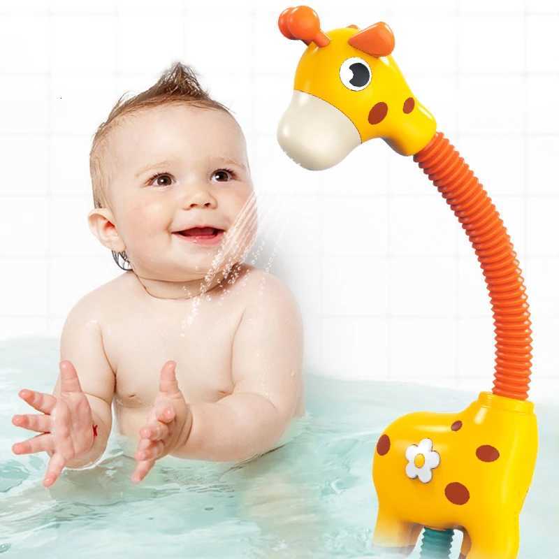 Giraffe Electric Spray Water Squirt Sprinkler Baby Bath Toys Bathtub Shower Pool Bathroom Toy for Infants Babies Toddlers Gifts Z260328