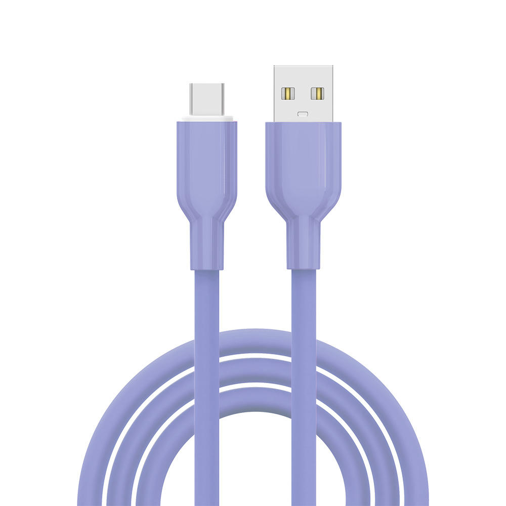 Liquid Silicone USB C Cable Soft Fast Charging Cable Cord Felxible Charger Anti-Tangle for Universal Phones